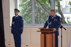 zdjęcie policjantów z uroczystości obchodów święta Policji w Bełchatowie.