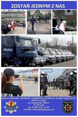 plakat promujący działania doboru do służby w policji.