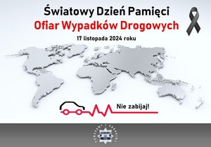 plakat światowego dnia pamięci ofiar wypadków drogowych.