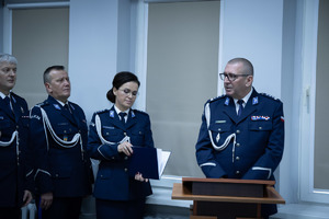 uroczysta zbiórka z okazji zdania i objęcia stanowiska Komendanta Powiatowego Policji.