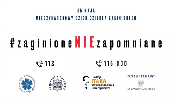 grafika akcji z napisem ZaginioneNIEzapomniane.