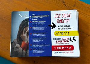 Ulotka informacyjna dotycząca pomocy dla dzieci.